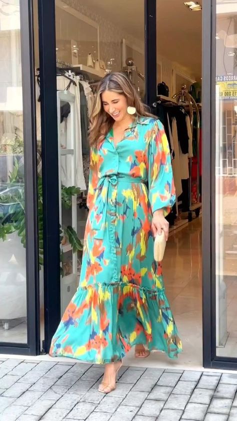 Puff Sleeves Shirt, Collar Maxi Dress, Modest Dresses Fashion, Designer Dresses Casual, Stylish Party Dresses, Mini Dress Fashion, Summer Fashion Dresses, Fashionista Clothes, Classy Casual Outfits