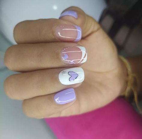 Gen Nail Design, Fun Spring Nail Art, Purple Gel Nails Ideas, Cute Lavender Nails, Fake Nails Designs, Special Nails, Manicure Nail Designs, Finger Nail Art, Lavender Nails