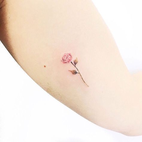 Pink Rose Tattoo, Yellow Rose Tattoos, Pink Rose Tattoos, Pink Tattoo, Small Rose Tattoo, Tattoo Trend, Tattoo Rose, Small Flower Tattoos, Disney Tattoo