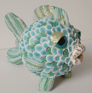 Small pufferfish | by pamela carman Puffer Fish, Interesting Stuff, Floral Rings, Polymer Clay, Art, Fimo