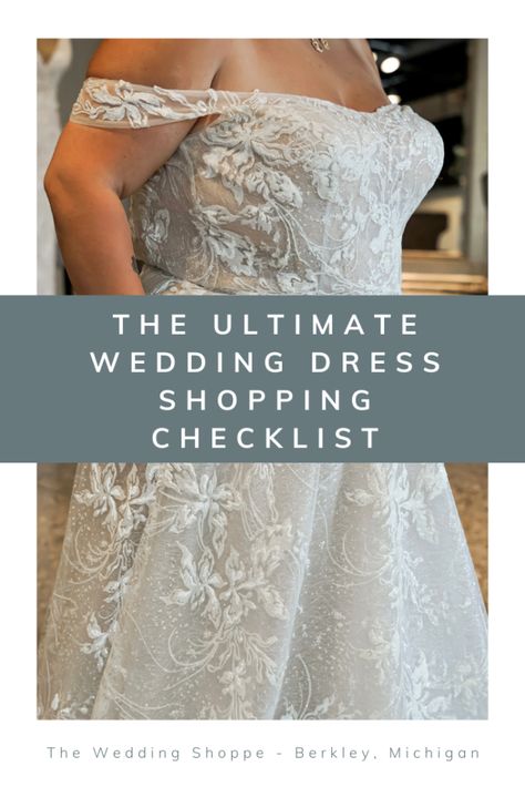 One of the most exciting parts of planning a wedding for many brides is shopping for a wedding dress. It's also one of the most intimidating! Take it from us - it helps to have a wedding planning timeline that includes everything you need to purchase for your wedding day. Doing so will help make your wedding dress shopping experience as dreamy as possible and make sure you end up with the wedding gown of your dreams, too. You don't want to miss our ultimate wedding dress shopping checklist! Wedding Dress Appointment Tips, Nicole Williams English, Shopping Checklist, Nicole Williams, Buy Wedding Dress Online, Bridal Appointment, Making A Wedding Dress, Secret Wedding, Wedding Planning Timeline