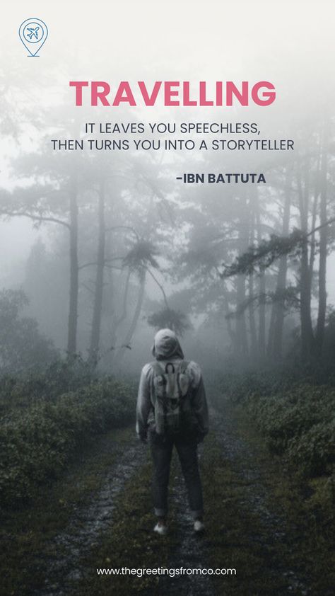 Travelling leaves you speechless, then turns you into a storyteller - Ibn Battuta. This quote captures the essence of how travel enriches our lives, turning experiences into stories worth sharing. www.thegreetingsfromco.com Ibn Battuta, Amazing Places, Travel Quotes, Our Life, Storytelling, The Good Place, Turning, Essence, Turn Ons