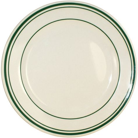 International Tableware Verona 10 1/4" Ivory (American White) Stoneware Plate with Green Bands - 12/Case Cafe Plates, Diner Plates, Plates Restaurant, Restaurant Plates, Plate Png, Italian Plates, Popular Appetizers, Menu Holders, Green Plates