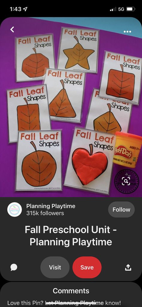 Fall Preschool Unit, Halloween Arts, Preschool Units, Halloween Arts And Crafts, Fall Preschool, Fall Leaf, Play Doh, Leaf Shapes, Halloween Art