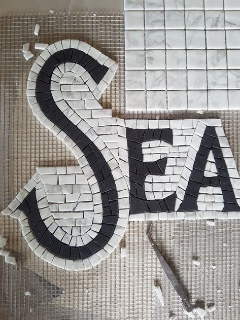 Mosaic Tile Lettering, Mosaic Art Projects, Mosaic Tile Art, Custom Mosaic, Mosaic Artwork, Mosaic Flooring, Mosaic Projects, Mosaic Diy, Tile Work