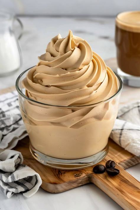 Try this indulgent, uber-fluffy coffee whipped cream the next time you need a quick and easy way to elevate your morning coffee or after-dinner treat. Cream Whipper Recipes, Whipped Espresso Coffee, Whipped Coffee With Instant Coffee, How To Make Whipped Coffee, Whipped Cream Coffee, Marscapone Cream, Whipped Cream Recipes, Whipped Cream Pie, Fluffy Coffee