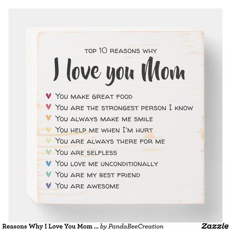 100 Reasons Why I Love You, Homemade Gifts For Mom, Reasons Why I Love You, Why I Love You, How To Make Box, I Love You Mom, Birthday Gifts For Best Friend, Love You Mom, Box Signs