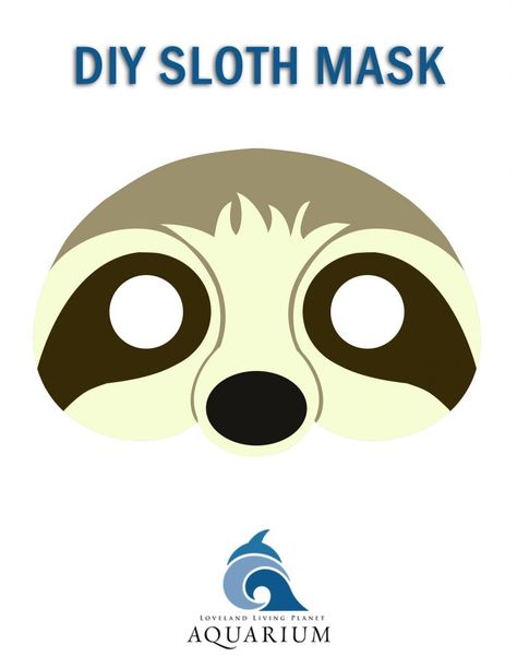 DIY Sloth Mask | Sloth Mask Printable, Sloth Costume Diy, Diy Sloth, Sloth Costume, Preschool Letter S, Preschool Jungle, Diy Sleep Mask, Sid The Sloth, Sloth Animal