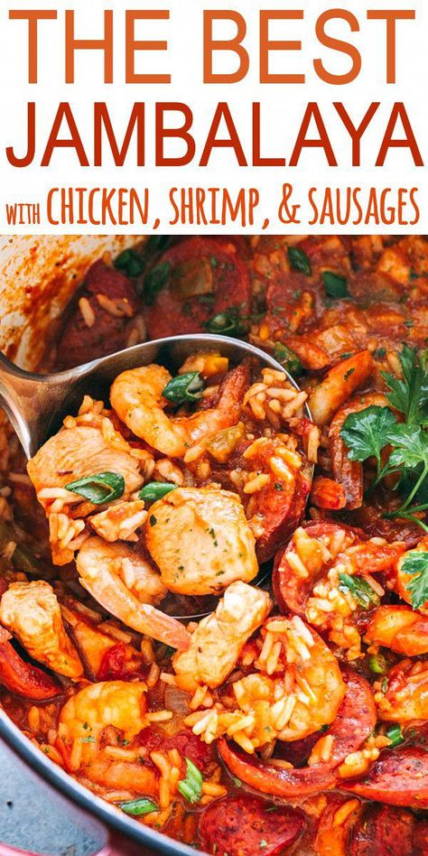 Recipe For Jambalaya, Best Jambalaya Recipe, Mardi Gras Dinner, Jambalaya Recipe Easy, Chicken Shrimp, Jambalaya Recipe, Rice Chicken, Cajun Cooking, Chicken And Shrimp Recipes