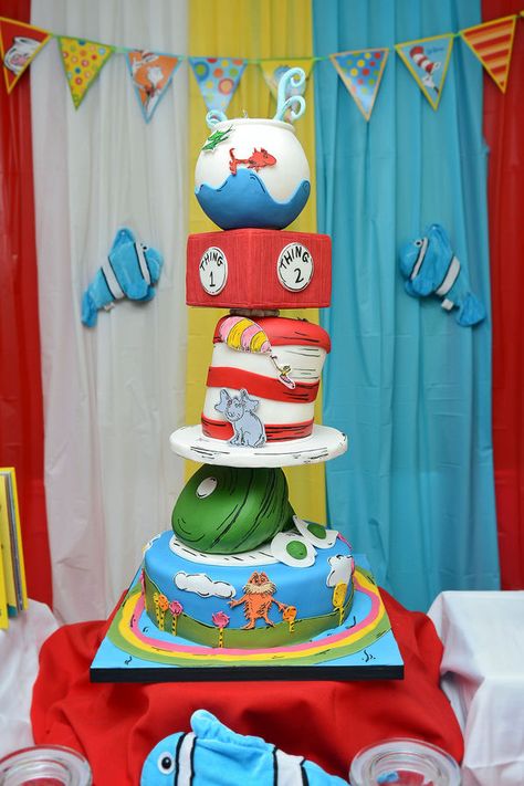 Dr Seuss Cake Dr Suess Cake Ideas, Dr Seuss Sheet Cake Ideas, Dr Seuss Cake Pops, Dr Seuss 1st Birthday Cake, Dr Suess Cakes, Dr. Seuss Cake, Seuss Cupcakes, Dr Seuss Characters, Dr Seuss Cake