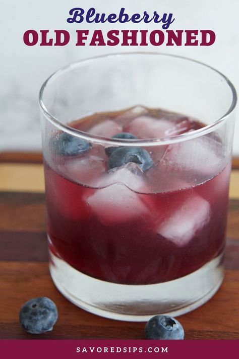 Cocktails Classic, Bourbon Drinks Recipes, Bourbon Drink, Blueberry Cocktail, Amazing Cocktails, Yummy Cocktails, Old Fashioned Drink, Refreshing Beverages, Liquor Recipes