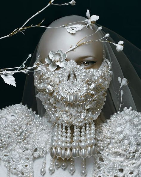 Pearl Mask, Dark Beauty Magazine, Creative Fashion Photography, Bridge Photography, Mask Art, Fashion Mask, Masks Art, Dark Beauty, Beautiful Architecture