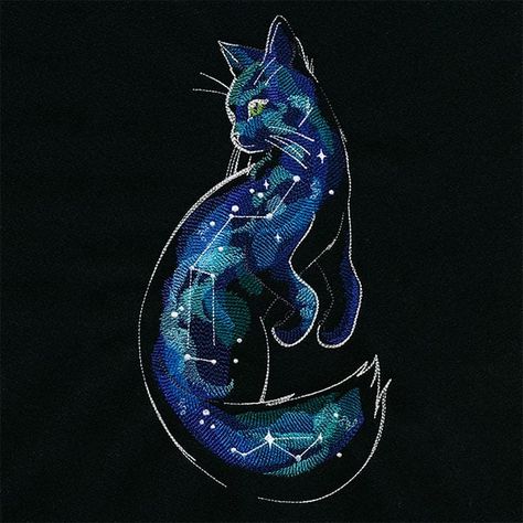 <p>Take your projects to the cosmos and back with a charming cat made to look like the constellations and galaxies. </p><ul><li>Contains sheer stitching.</li><li>All black areas are open to fabric.</li><li>Best suited for dark-colored fabrics</li><li>Use a medium-weight cutaway stabilizer and 75/11 sharp sewing needle for best results.</li></ul> Galaxy Cat, Waffle Weave Towels, Animal Embroidery Designs, Urban Threads, Cat Items, Towel Colors, Animal Embroidery, Cup Cozy, Waffle Weave