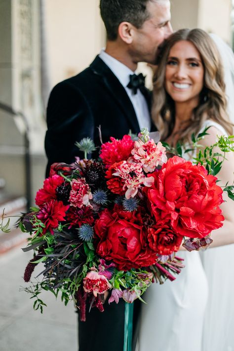 Wedding Jewel Tones, Moody Winter Wedding, Winter Wedding Bouquet, Red Wedding Flowers, Jewel Tone Wedding, Winter Bouquet, Winter Wedding Flowers, Jewel Wedding, Bride Bouquet