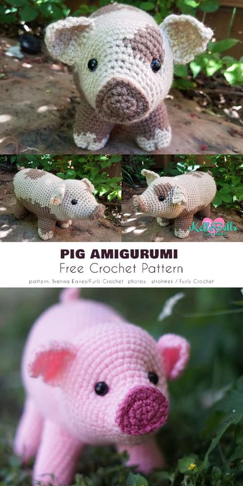 Pig Ideas for Baby and Toddler Free Crochet Patterns Crochet Pig, Confection Au Crochet, Pola Amigurumi, Crochet Animals Free Patterns, Crochet Design Pattern, Crochet Amigurumi Free Patterns, Crochet Amigurumi Free, Fun Crochet Projects, Crochet Animal Patterns