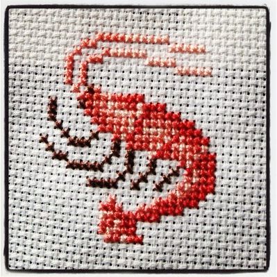 Little prawn cross stitch