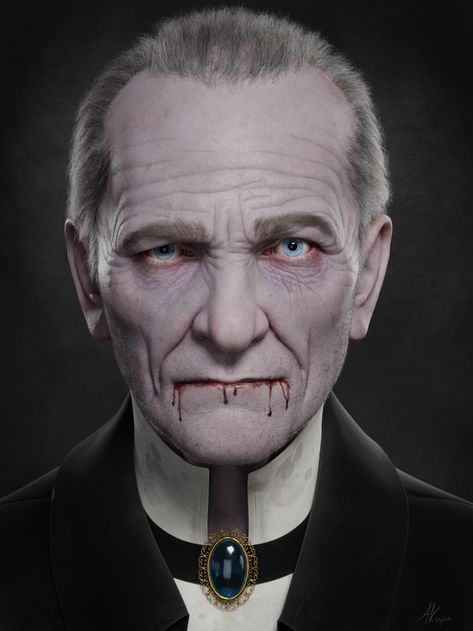 ArtStation - Old Vampire, Andrew Karpilenko Elder Vampire, Old Vampire, Vampire Images, Vampire Photo, Male Vampire, Castle Background, Scary Drawings, Yosemite Sam, Snoopy Images