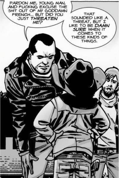 Negan Twd Comic, Negan Comics, Negan And Carl, Negan Smith, Negan Walking Dead, Negan Twd, Twd Comics, Talking To The Dead, The Walking Dead Tv