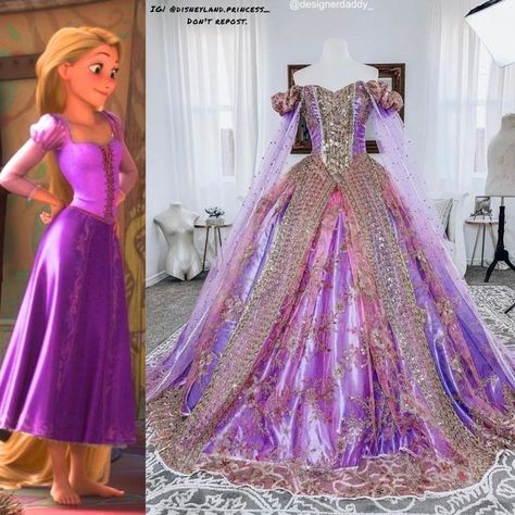 Disney Princess Dresses Real, Princesses Makeup, Tangled Dress, Rapunzel Outfit, Script Dr, Disney Princess Wedding Dresses, Disney Princess Dress Up, Disney Princess Wedding, Rapunzel Dress