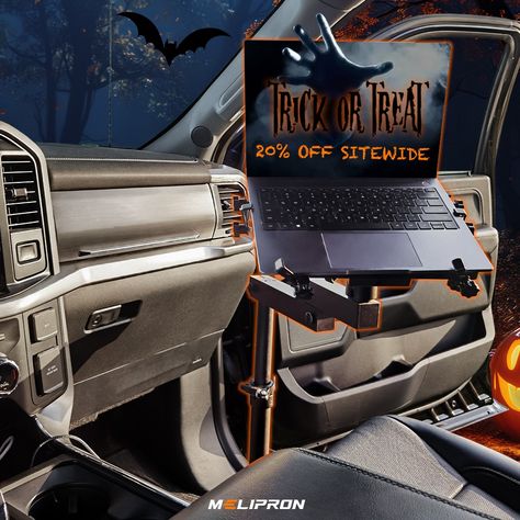 🎃👻 Halloween Sale Alert! 👻🎃 Transform your ride with our Vehicle Laptop Mount! Get 20% off using code HLW20 on melipron.com. Make your spooky season productive and stylish. Don’t miss out on these eerie-sistible deals! #MELIPRON #LaptopMount #VehicleMods #HalloweenSale #SpookySavings #UpgradeYourRide #LimitedTimeOffer #MelipronRack #TruckLife #VanLife Vehicle Laptop Mount, Trucking Life, Halloween Sale, Van Life, Spooky Season, Trick Or Treat, Laptop, Make Your, Halloween