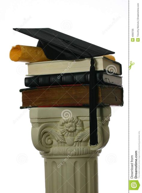 Mortar Board, Stack Of Books, Illustration Character Design, Royalty Free Stock Photos, Stock Images, Character Design, Outdoor Decor, Books