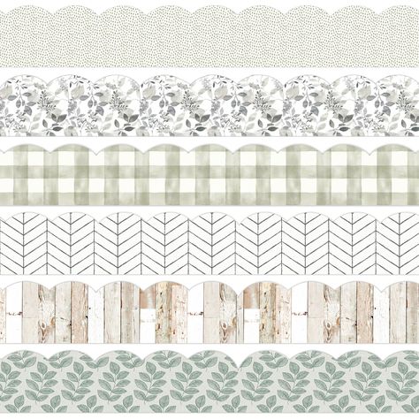 PRICES MAY VARY. Package Includes - 60pcs farmhouse theme bulletin border stickers in 6 designs, each design contains 10pcs, sufficient for classroom decoration. Farmhouse Themed - The bulletin border are in farmhouse design, and uses watercolor style, mainly colored in green, patterned with leaves, plaid, wood plank texture, rustic and unique, and can be used as a great choice for decorations. Premium Material - Made of good material paper, durable and safe, easy to stick and peel, you can easi Farmhouse Bulletin Board, Border Bulletin Board, Office Bulletin Boards, Stickers For School, Colorful Bulletin Boards, Bulletin Borders, Wood Plank Texture, Classroom Borders, Office Party Decorations