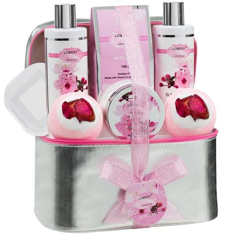 Get sudsy shower gels, calming bubble bath, emollient lotion and more with our cherry blossom bath and body gift set. Order yours today! Home Spa Set, Gift Baskets For Women, Spa Gift Basket, Bath Gift Set, Large Bath, Spa Set, Body Spa, Bath Gift, Spa Gifts Set