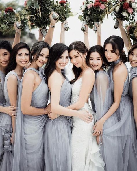 Wedding Pictorial Ideas, Kryz Uy Wedding, Bridesmaid Pictorial, Wedding Motif, Wedding Entourage Gowns, Slater Young, Bridal Party Photoshoot, Kryz Uy, Wedding Entourage