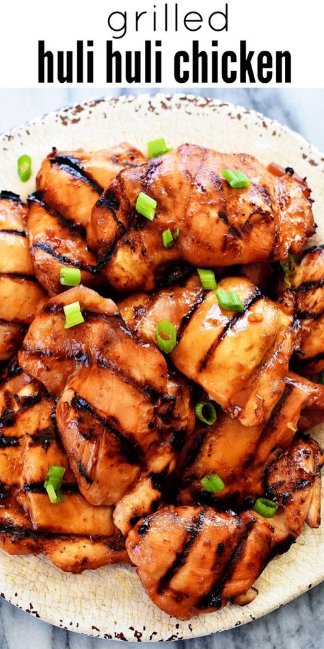 Grilled Huli Huli Chicken Grilled Huli Huli Chicken, Huli Chicken, Huli Huli, Huli Huli Chicken, Chicken Life, Tater Tots, Hawaiian Food, Grilled Chicken Recipes, Minced Meat