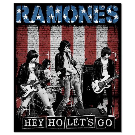 Hey Ho Let's Go Poster Music Poster Art, Ramones Logo, Punk Shirts, Hey Ho Lets Go, Concert Signs, Poster Rock, The Ramones, Rock Argentino, Joey Ramone