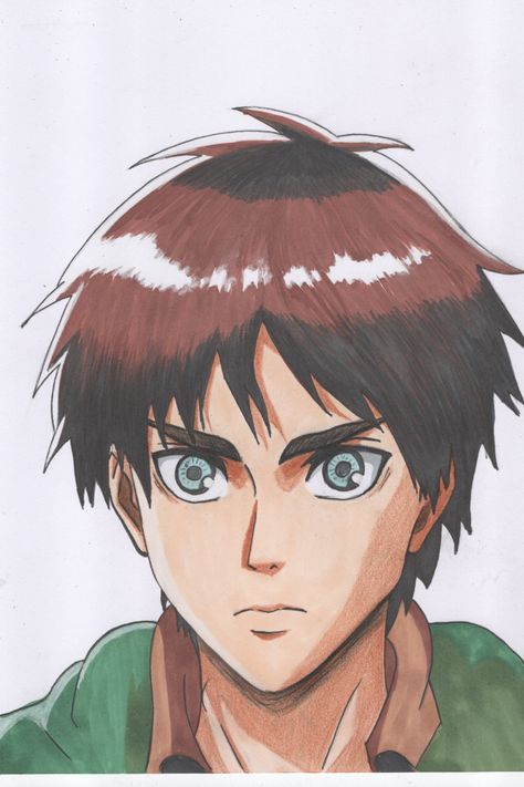 How To Draw Eren Yeager - Attack on Titan (Shingeki no Kyojin) Eren Titan Drawing, Anime Eren Jaeger, Eren Drawing, Attack On Titan Drawing, Eren Jaeger Fanart, Erin Attack On Titan, Titan Drawing, Anime People Drawings, Most Popular Anime Characters