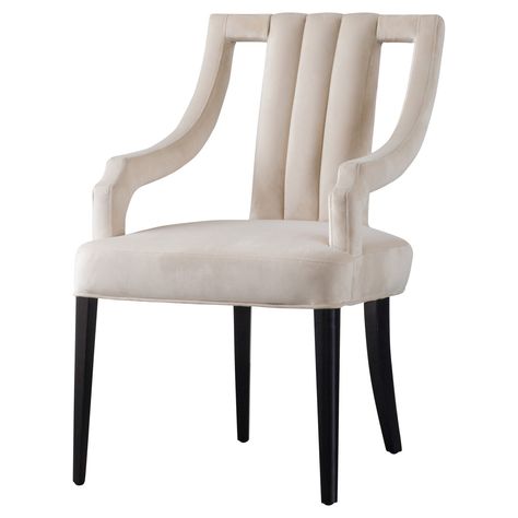 New Pacific Direct Inc Viola Upholstered Klismos Dining Arm Chair Dulce Sand Klismos Chair, Transitional Dining Chairs, Greek Design, Wholesale Furniture, Open Arms, Chair Types, Wood Dining Chairs, Upholstered Arm Chair, Furniture Dining Chairs