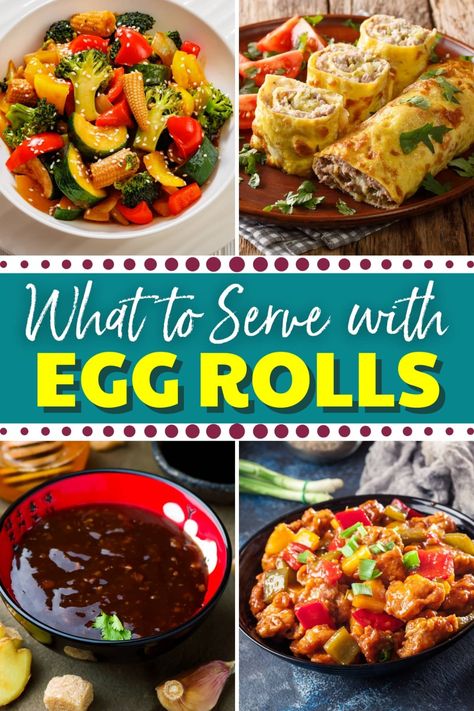 For a feast to remember, serve egg rolls with chow mein, crab rangoon, Asian coleslaw, fried rice, and more delicious pairings. Egg Roll Dinner Ideas, What To Serve With Egg Rolls, Panda Express Fried Rice, Asian Coleslaw, Egg Roll Filling, Sweet Shrimp, Chicken Egg Rolls, Delicious Appetizers, Chow Mein Noodles