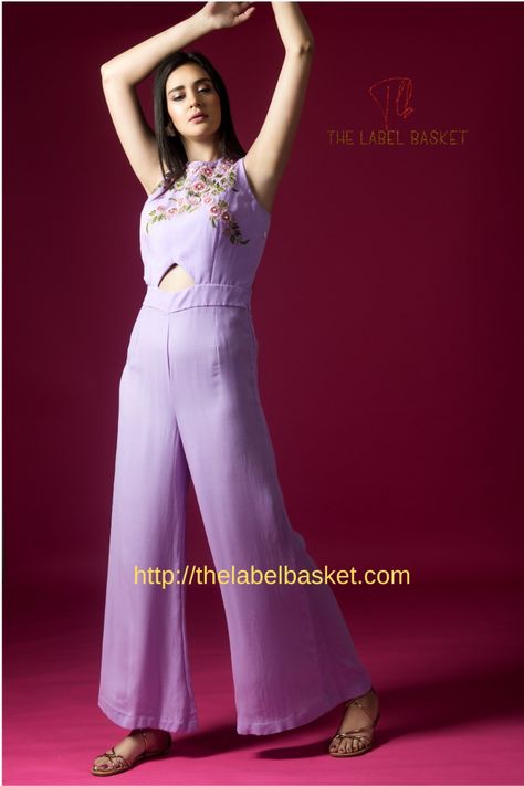 Lavender Jumpsuit, Georgette Dresses, Georgette Dress, Designs For Dresses, One Shoulder Formal Dress, Formal Dresses Long, One Shoulder, Lavender, Jumpsuit