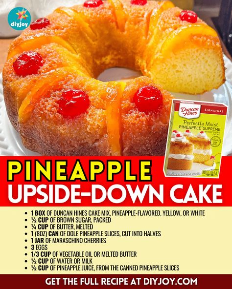 Best Rum Cake Recipe, Pineapple Upside Down Bundt Cake Recipe, Pineapple Upside Cake, Sweet Potato Pound Cake, Box Cake Recipes, Boxed Cake Mixes Recipes, Slushie Recipe, Glaze For Cake, Boxed Cake