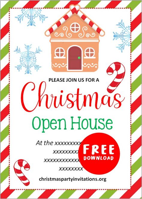 Open House Invitations, Christmas Open House Invitations, Holiday Open House Invitations, Holiday Luncheon, Christmas Mobile, Open House Flyer, Christmas Party Invitations Printable, Open House Invitation, Online Party Invitations