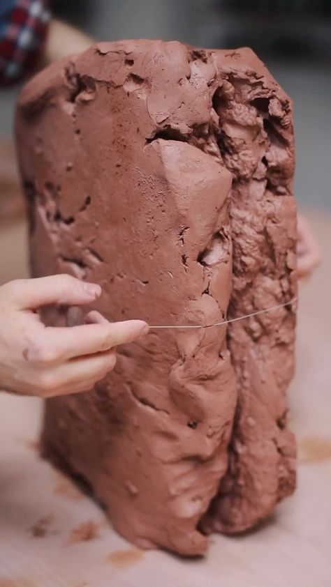 floriangadsby on Instagram: Slicing through a block of reclaimed clay to then be cut wedged and finally thrown into a simple side plate. For most flatware I prefer to… Clay For Pottery, Simple Plates, Clay Types, Ceramic Photography, Profile Maker, Clay Block, Clay Photography, Pottery Aesthetic, Clay Aesthetic