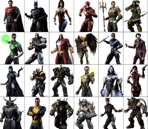 Characters from Injustice gods among us Injustice Characters, Among Us Characters, Injustice Gods Among Us, Best Characters, Among Us, Video Game, Dc Comics, Harem Pants, Gaming