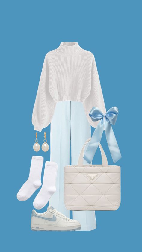 #blue #blueaesthetic #fashion #aesthetic #outfitinspo #outfit #outfits #vintage #love Ice Blue Outfit Aesthetic, Light Blue Outfit Ideas, Fairy Outfit Aesthetic, Cheengu Blue, Blue Outfit Winter, Winter Wonderland Outfit, Aesthetic Dream, Blue Core, Fairy Outfit