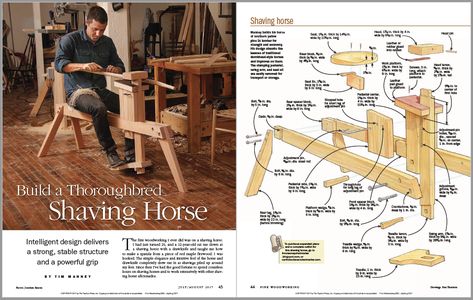 Build a Thoroughbred Shaving Horse - FineWoodworking Draw Horse, Shave Horse, Shaving Horse, Fine Woodworking Project, Garage Organisation, Tool Bench, Woodworking Workbench, Shop Storage, Fine Woodworking