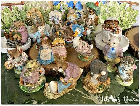 Peter Rabbit & Friends Beatrix Potter Figurine Collection - Debbee's Buzz French Ethereal, Peter Rabbit Figurines, Tasha Tudor, Beatrix Potter Figurines, Peter Rabbit And Friends, Rabbit Collection, Character Statue, Benjamin Bunny, Easter Hunt