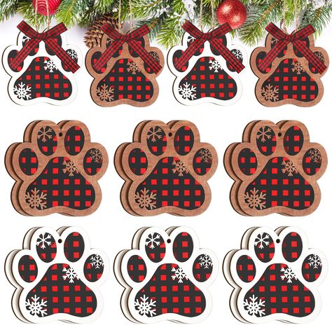 PRICES MAY VARY. Package contents: you will receive 12 Christmas dog paw wood ornaments; Sufficient quantity can meet your DIY and decoration needs, and can be shared with family or friends to enjoy a happy time together Reliable quality: the personalized dog ornaments are made of solid wood, sturdy and practical, not easy to break, can be stored for a long time, long-term use, saving time and effort; The surface of these ornaments is smooth, so you don't worry about scratching your skin Classic Christmas Tree Wooden, Ornaments For Christmas Tree, Personalized Dog Ornament, Plaid Christmas Decor, White Christmas Ornaments, Ornaments For Christmas, Festival Decor, Christmas Gift Tags Printable, Wooden Dog