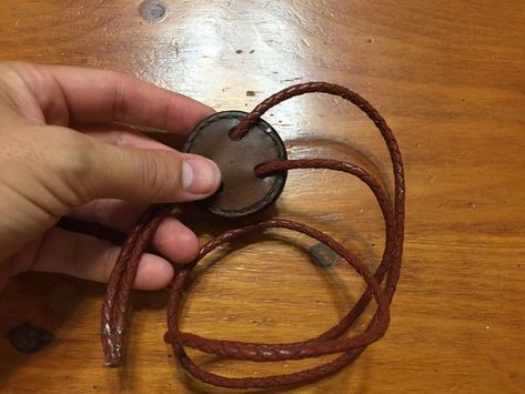 How to Make a Leather Bolo Tie : 20 Steps (with Pictures) - Instructables Bolo Tie Diy How To Make, Wire Wrap Bolo Tie, Leather Bolo Tie, How To Make A Bolo Tie, Bolo Tie Diy, Diy Bolo Ties, Beaded Bolo Ties, Diy Bolo Tie, Leather Tuscadero