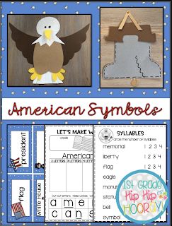 February Red, White and Blue...Abe Lincoln, George Washington, Presidents' Day, USA Symbols American Symbols Crafts, American Symbols Kindergarten, American Symbols Unit, Usa Symbols, American Words, Gingerbread Man Activities, Family Symbol, Abe Lincoln, American Symbols