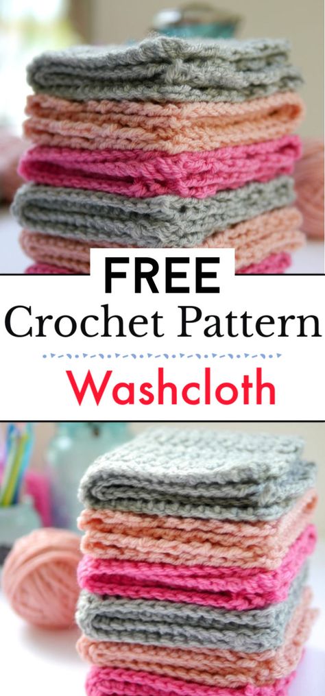 Dish Rag Crochet Pattern Free, Crochet Wash Cloths Free Pattern, Crochet Household Items Free Pattern, Crochet Wash Clothes, Small Crochet Washcloths, Crochet Patterns Dishcloth Free, Free Crochet Washcloth Pattern, Wash Rag Crochet Pattern, Crochet Face Cloth Free Pattern