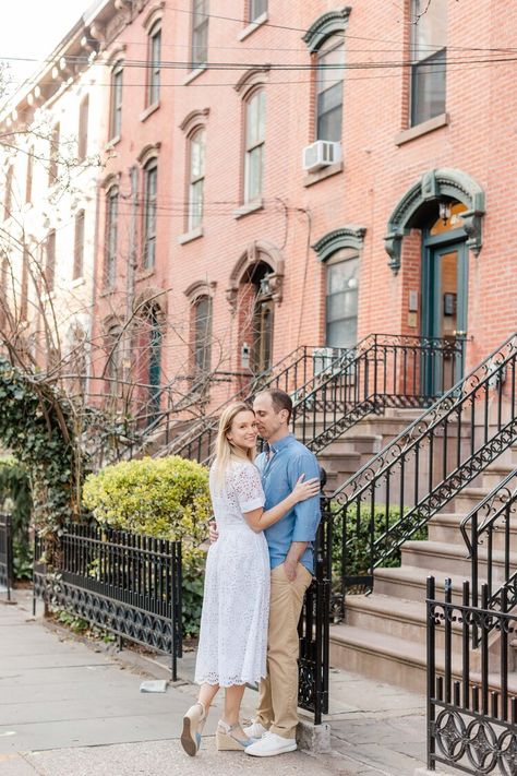 Paulus Hook Jersey City Engagement — Lizzie Burger Photography | NY & NJ Wedding Photographer Jersey City Engagement Photos, Burger Photography, City Neighborhood, Nyc Engagement, City Engagement Photos, Brooklyn Heights, Washington Square Park, City Engagement, Nj Wedding