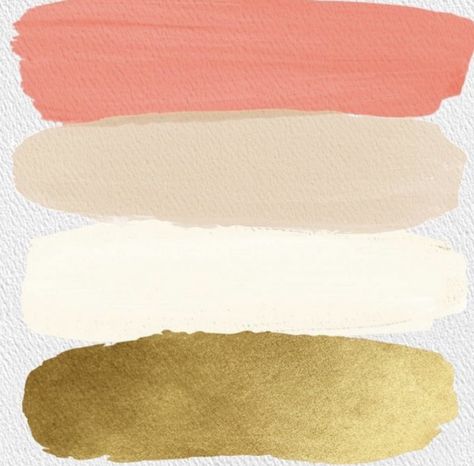 Pink White And Gold Color Palette, Color Pallets With Gold, Shades Of Gold Color Palette, Gold And White Color Palette, Gold Office Decor, Bedroom Decorating Tips, Gold Color Palettes, Paint Color Inspiration, Gold Palette