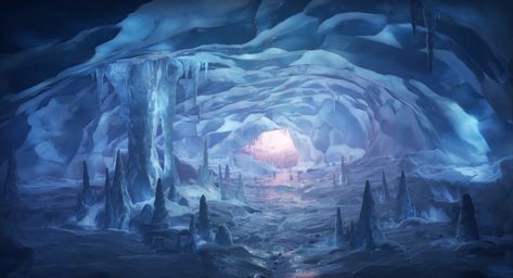 Ice Caves Fantasy Art, Ice Hut, Cave Drawings, Dnd World Map, Jungle House, Snow Forest, Ice Cave, Landscape Concept, The Ceiling