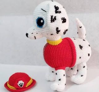 PATRONES AMIGURUMI GRATIS: PATRON GRATIS MARSHALL | PATRULLA CANINA AMIGURUMI... Paw Patrol Amigurumi Patron Gratis, Marshall Paw Patrol, Paw Patrol, Amigurumi, Miniatures, Internet, Crochet