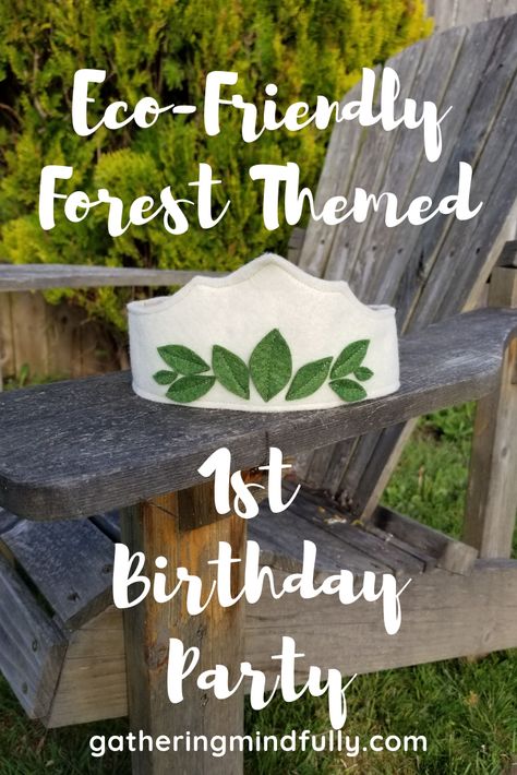 Low Waste Party Decorations, Nature Birthday Decorations, Low Waste Birthday Party, No Waste Birthday Decorations, Zero Waste Birthday Decorations, 1st Birthday Nature Theme, One With Nature Birthday, Diy Forest Decor Party, Eco Birthday Decorations